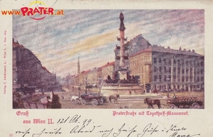 postkarte mit tegethoff-monument 1900