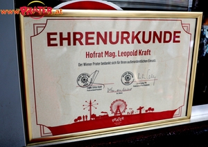 Ehrung von Hofrat Mag. Kraft